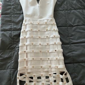 Bebe bandage white dress